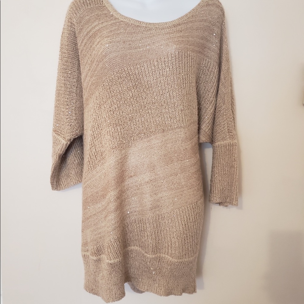 EUC Beige/Blush Pink Shimmer Sweater